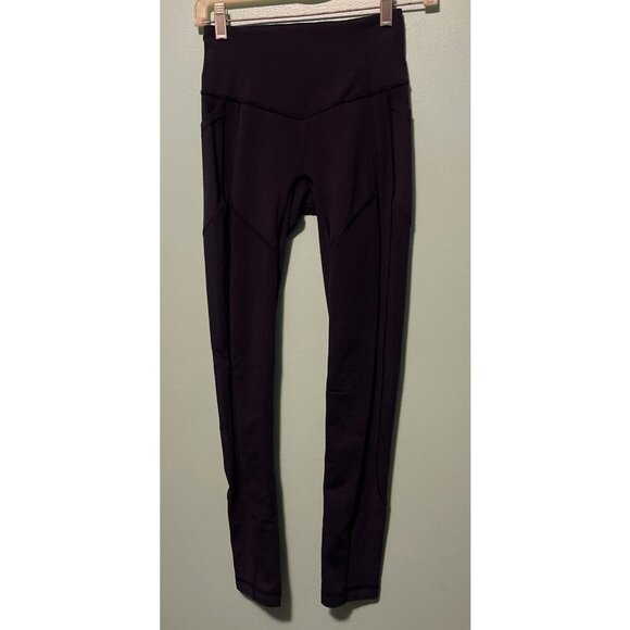 Lululemon Leggings Women’s 4 Blue Pockets Workout - Picture 1 of 9